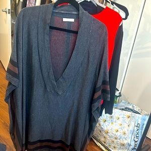 Poncho from Nordstrom. must have. Gray with black/brown